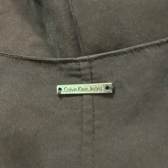 Calvin Klein Jeans Size XL Black Blazer Bolero Jacket Short Pockets Open Front - Picture 7 of 11